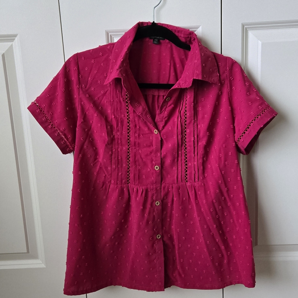 Coco + Carmen Fuchsia Button-Down Shirt